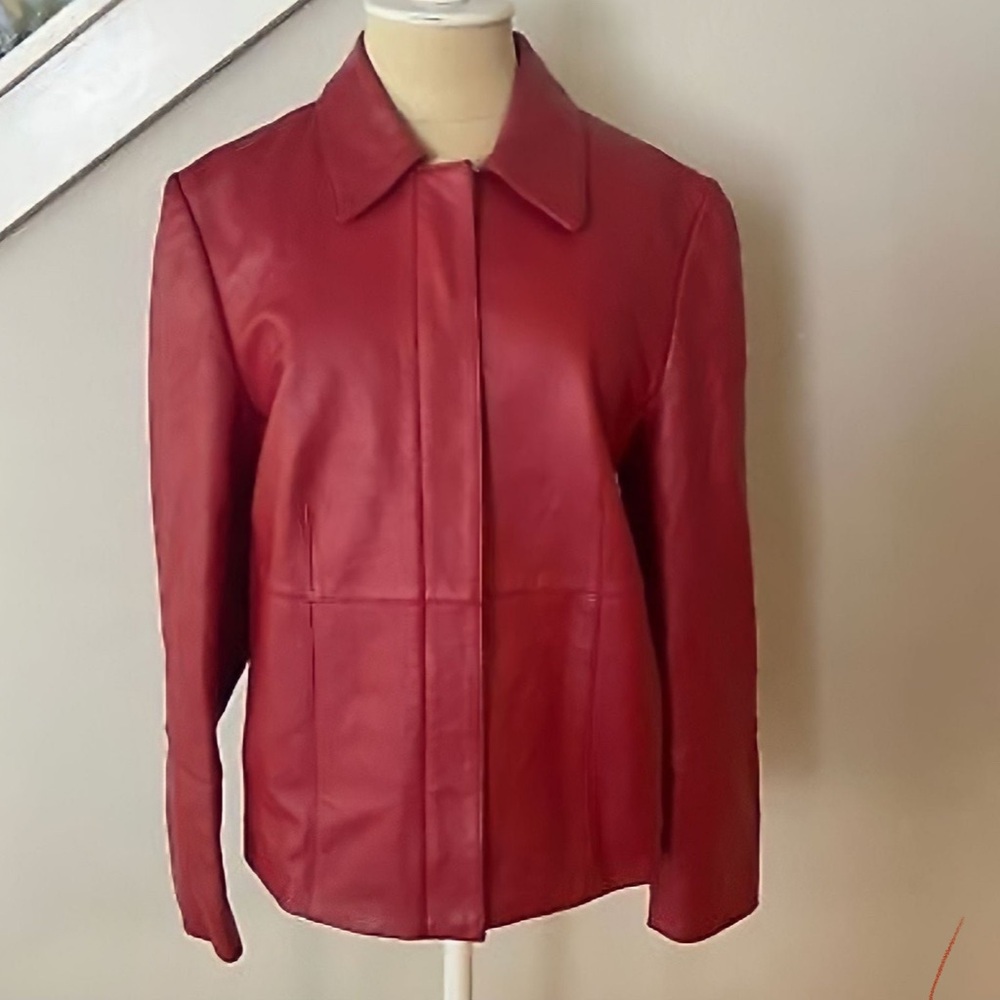Buttery soft red real Leather jacket